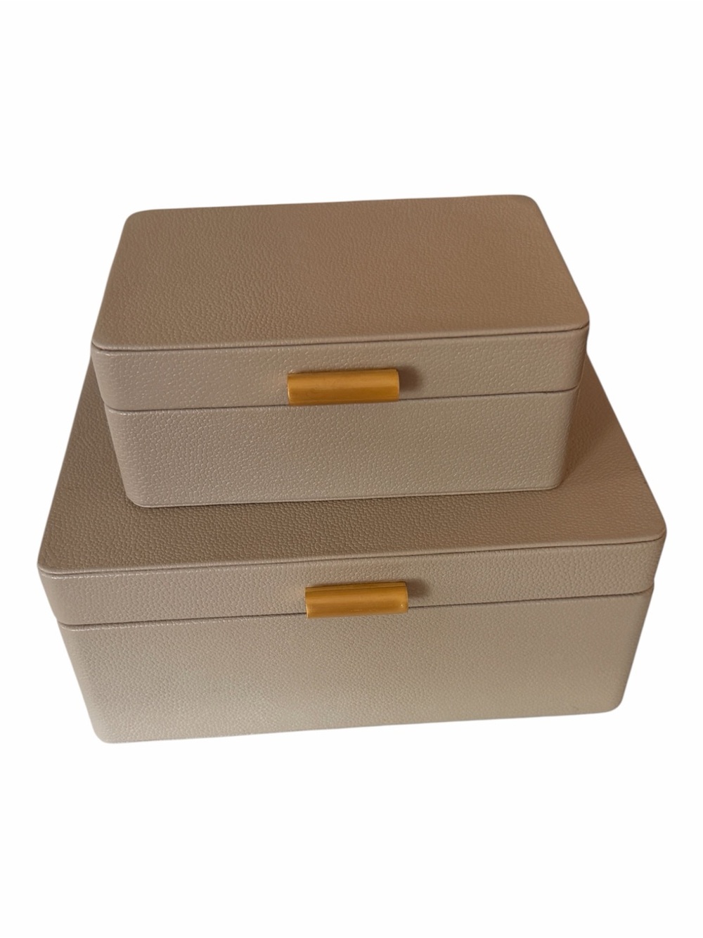 Quince Shagreen Leather Decorative Storage Boxes Set of 2 New in Box